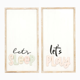 Reversible Wood Framed Sign "Lets - Play/Sleep" Adams Kids Adams & Co.   