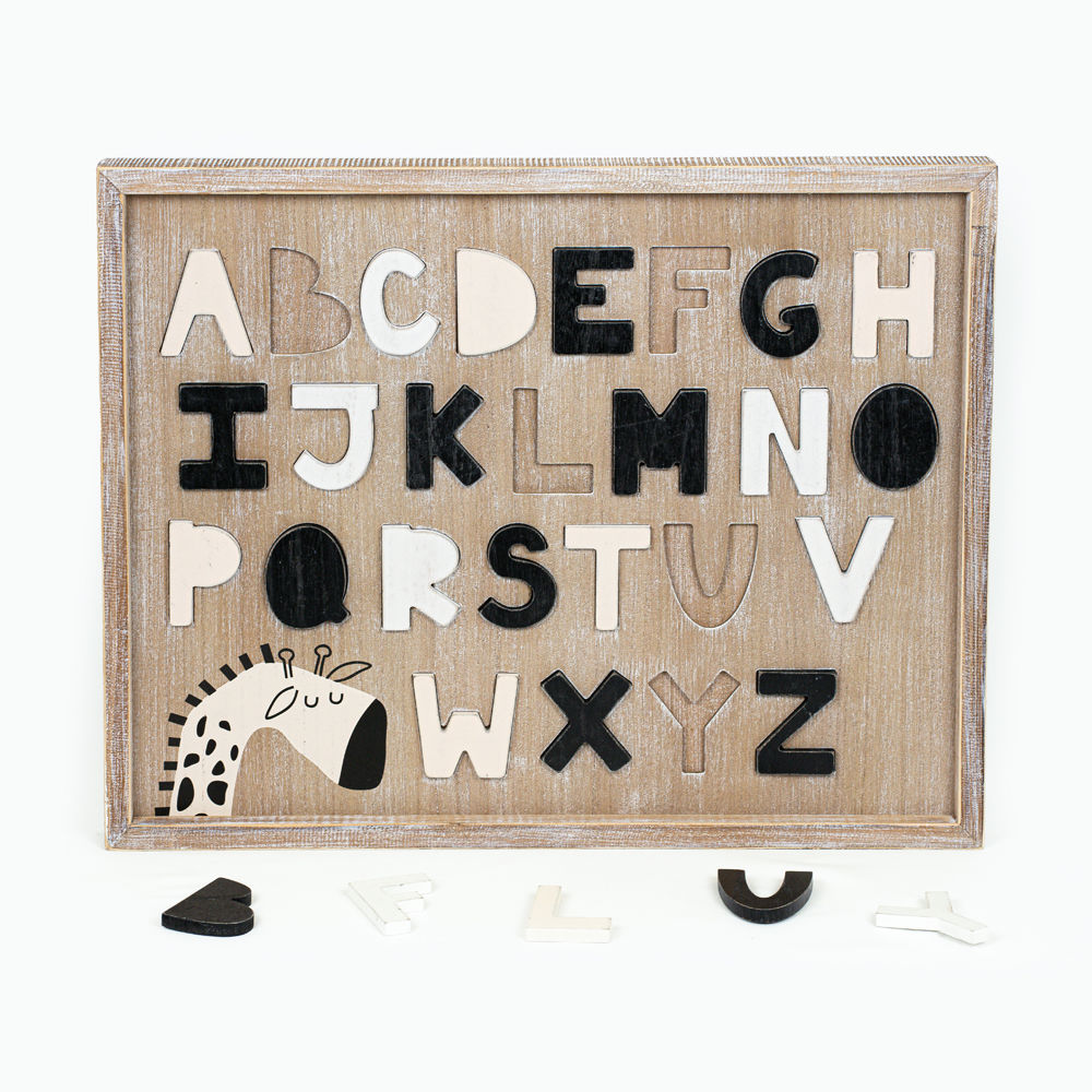 Reversible Wood Framed Sign (Alphabet Puzzle) Adams Everyday Adams & Co.   