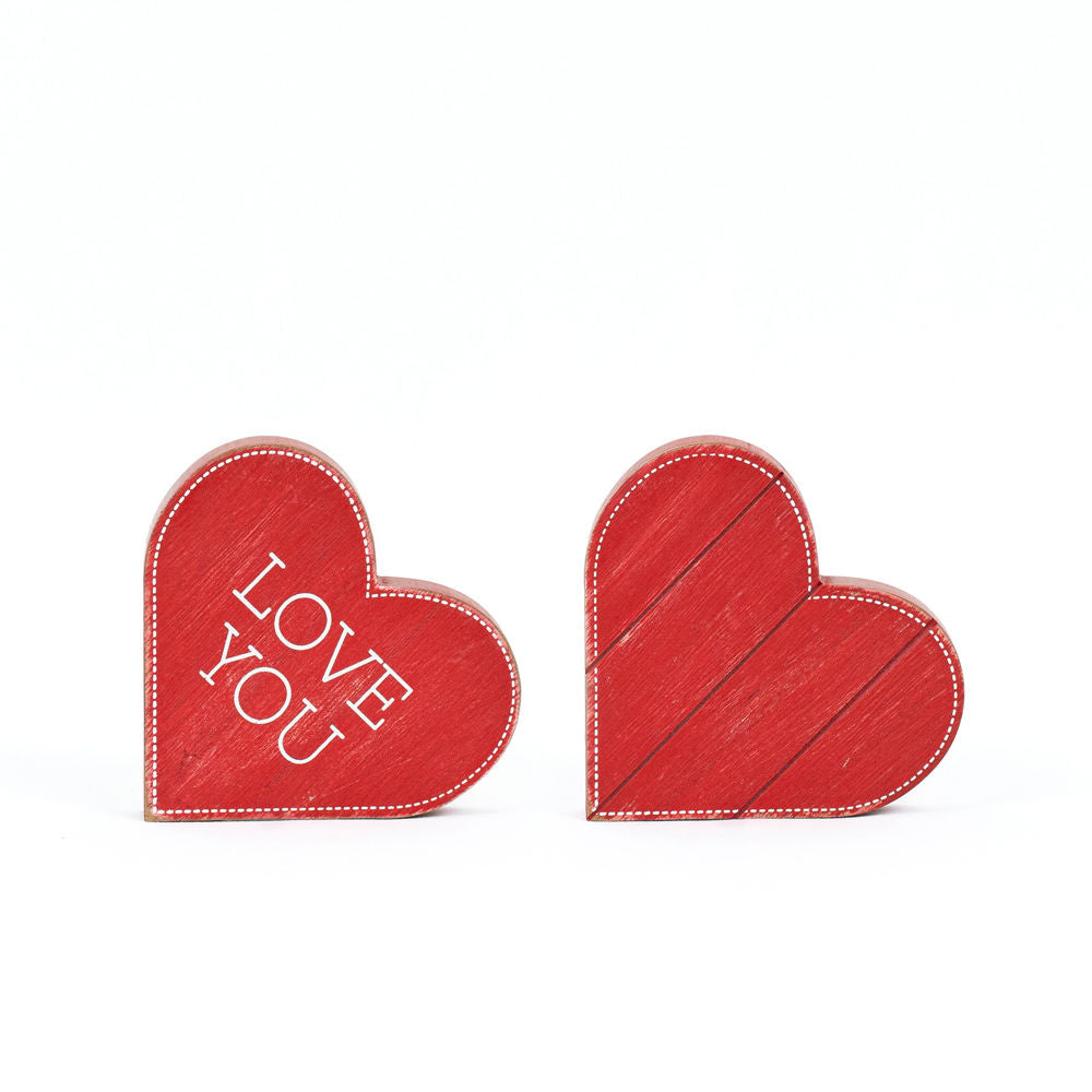 Chunky Wood Red Heart - I Love You Adams Valentines Adams & Co.   