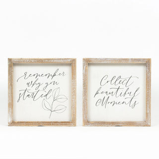 Reversible Wood Framed Sign (Moments/Strtd) Adams Everyday Adams & Co.   