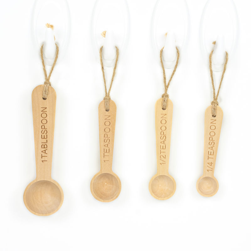 Wood Hanging Measuring Spoons S/4 Natural Adams Everyday Adams & Co.   