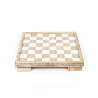 Wood Chess Box - Natural & White + Badams