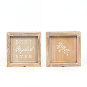 Reversible Wood Framed Sign - Best Stepdad Adams Everyday Adams & Co.   