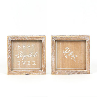 Reversible Wood Framed Sign - Best Stepdad Adams Everyday Adams & Co.   
