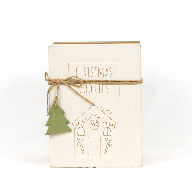 Wood Book Stack (Christmas Cookies) Multicolor Adams Christmas Adams & Co.   