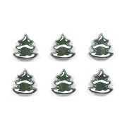 Wood shapes Set of 6 (Trees Snow) Green/White Adams Ledgie Adams & Co.   