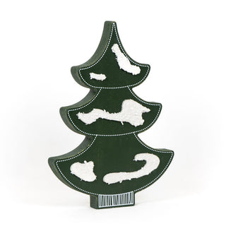 Chunky Wood Tree Green w/ Snow - Medium Adams Christmas Adams & Co.   