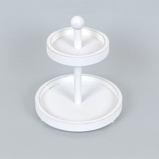 Two Tiered Wood Tray, White Adams Everyday Adams & Co.   