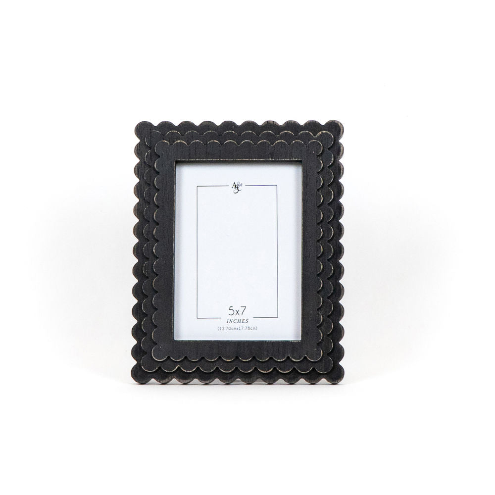 Wood Photo Frame (Frame) Black Scallop Adams Everyday Adams & Co.   