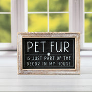 Reversible Wood Framed Sign (Pet Fur/Love Is A Four Legged Word) Black/White Adams Everyday Adams & Co.   