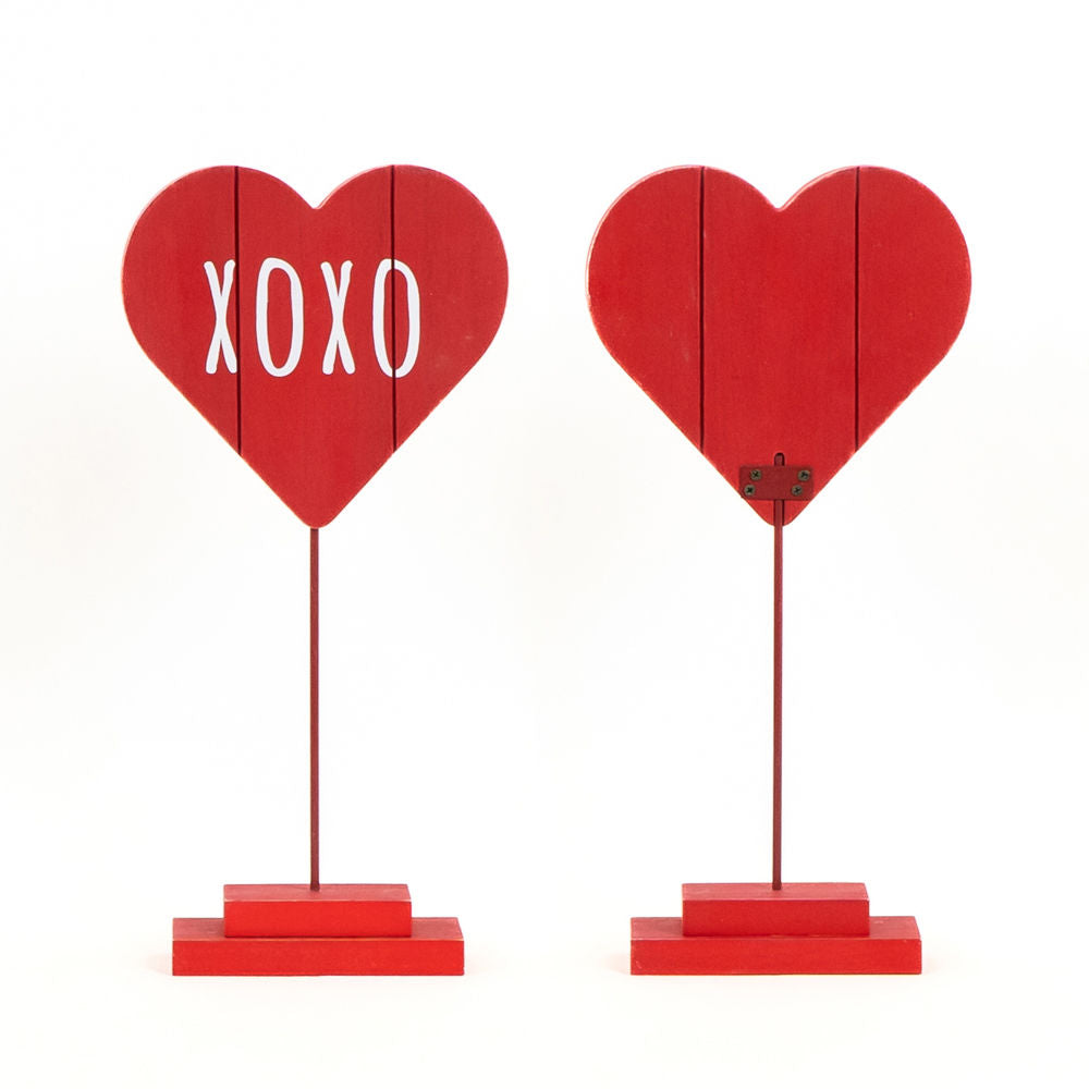 Wood Cutout On Stand (Xoxo) Red/White Adams Valentines Adams & Co.   
