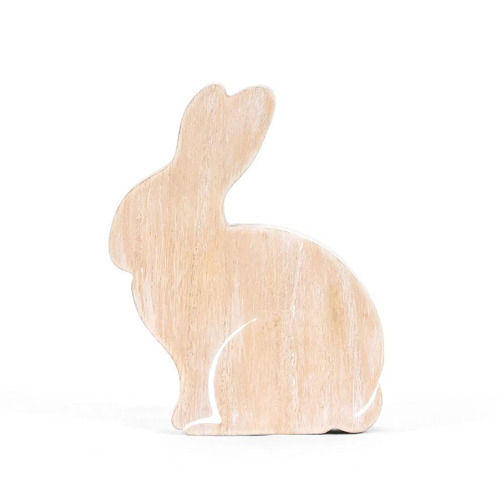 Wood Cutout Shape (Bunny) Natural/White Adams Easter/Spring Adams & Co.   