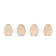 Chunky Wood Shapes Set of 4 (Eggs) Natural/White Adams Easter/Spring Adams & Co.   