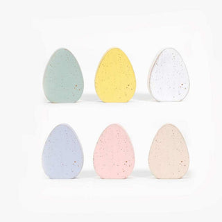 Reversible Chunky Wood Shape Set of Six (ROBIN EGGS) + Badams