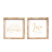 Reversible Wood Framed Sign (Remember/Love) Adams Everyday Adams & Co.   