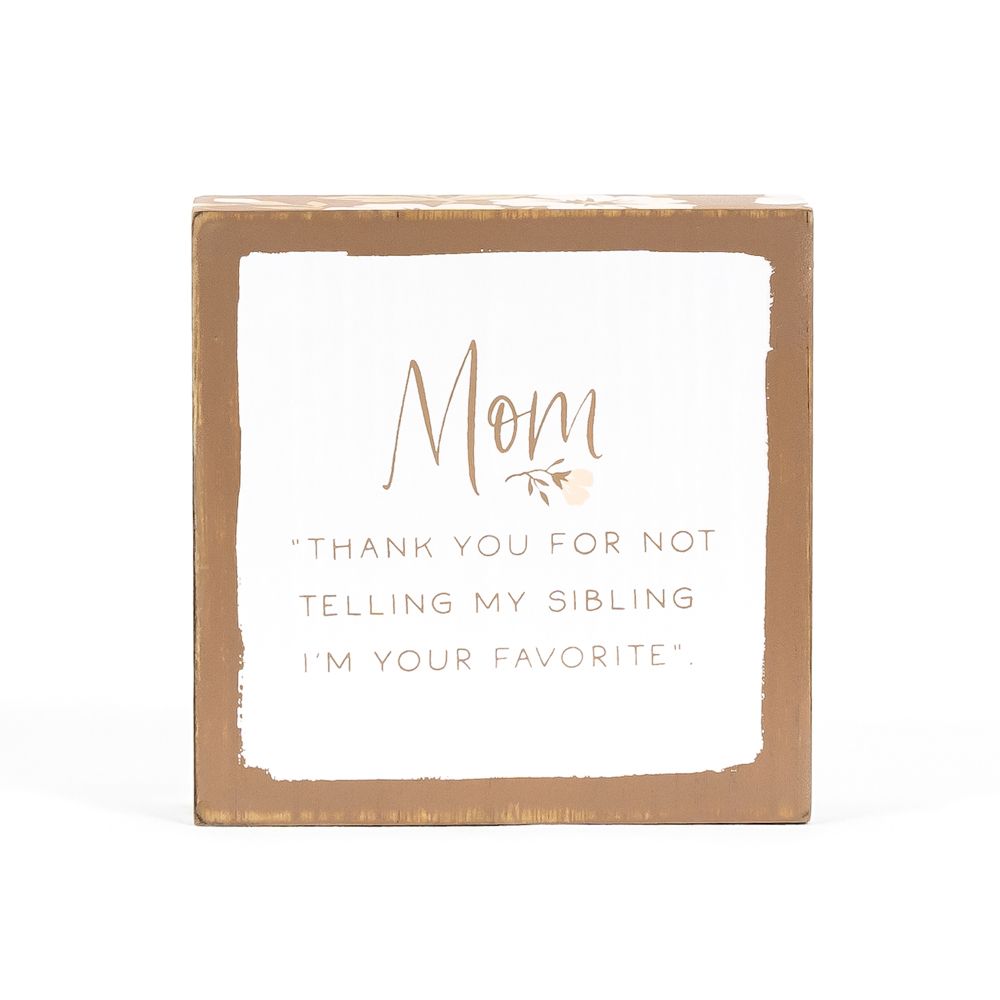 Reversible Wood Block Sign (MOM/APPEAR) – Opal and Olive
