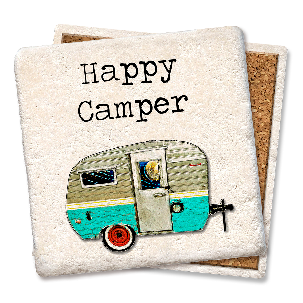 Happy Camper Coaster  Tipsy Coasters & Gifts   