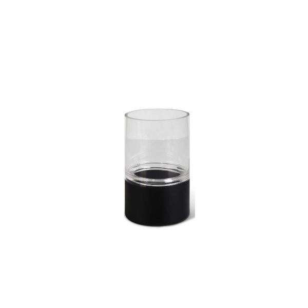 Clear Glass Vases w/Black Bottom  K&K Medium  