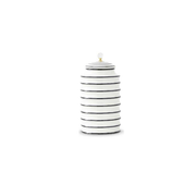 Black & White Ribbed Canisters w/Crystal Knob  K&K 11"  
