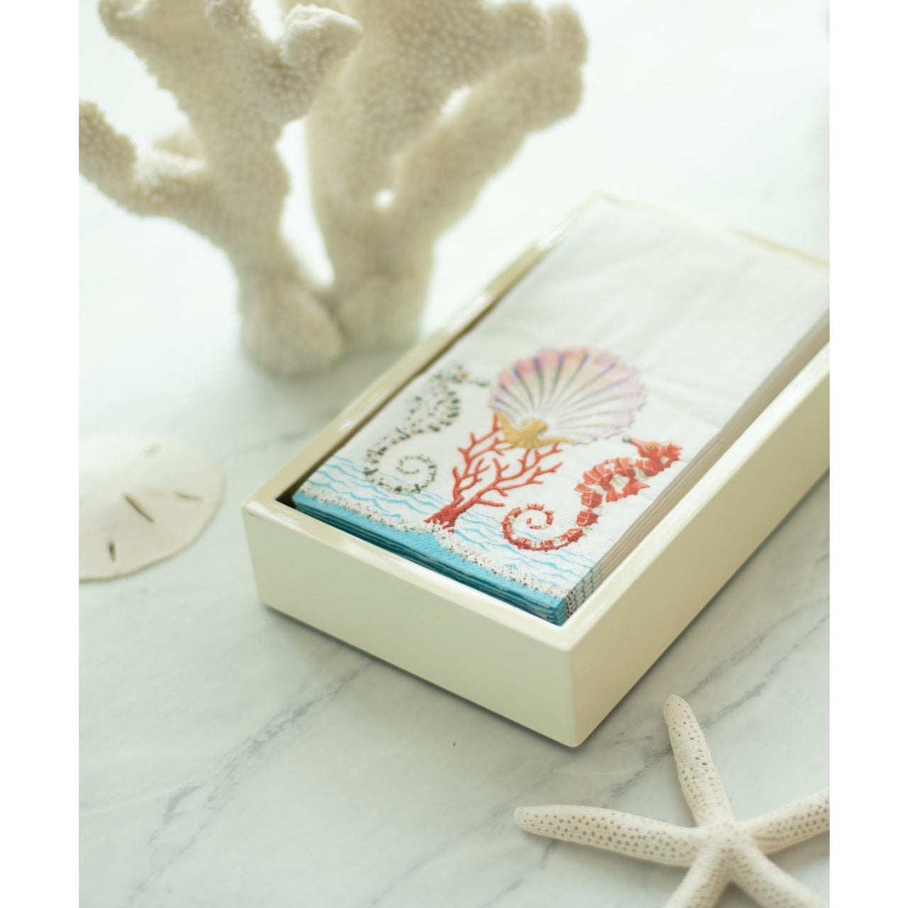 Guest Towel Napkin - Pagoda Toile Blue-Paper Linen  Caspari   