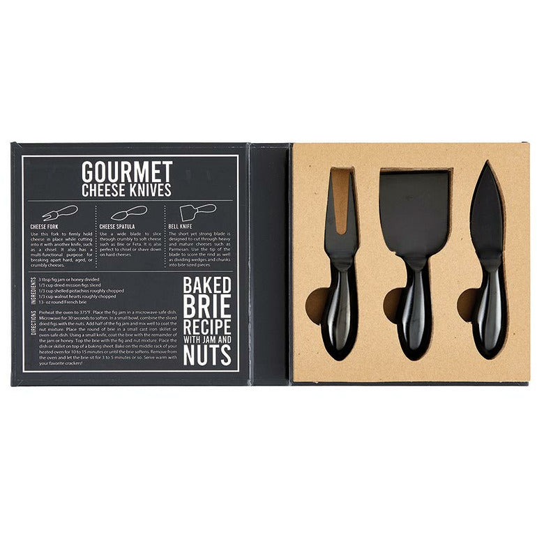 Matte Black Cheese Knives Book Box  Creative Brands   