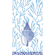 Guest Towel Napkin - Shell Toile - Blue  Caspari   