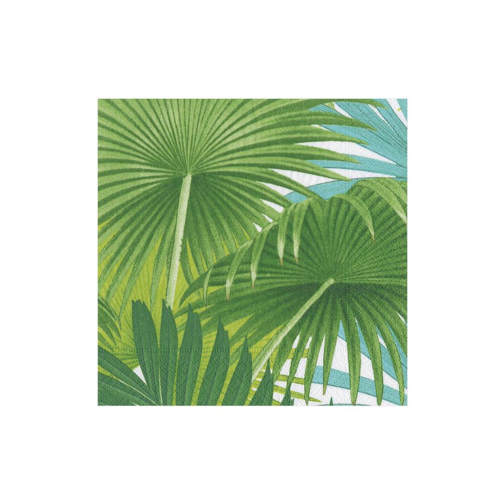 Cocktail Napkin - Palm Fronds White Paper Napkins Caspari   