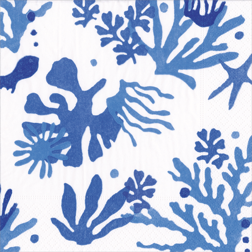 Cocktail Napkin - Matisse Coral-Blue  Caspari   