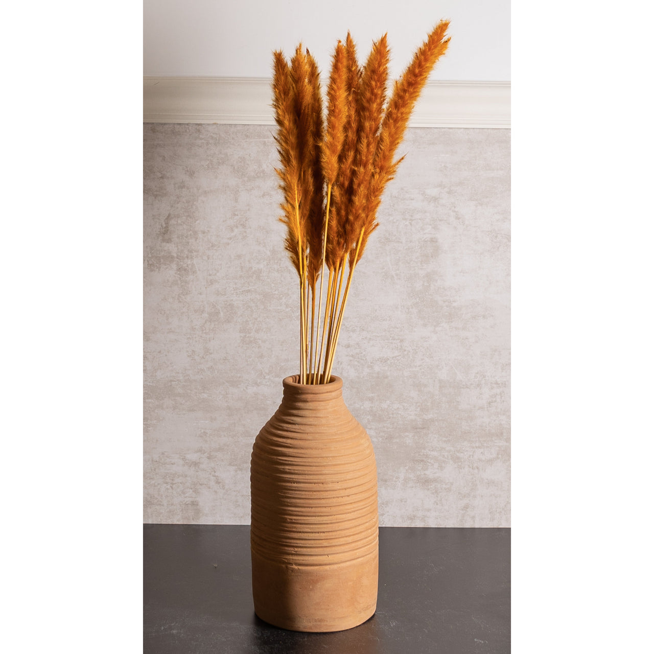 Ribbed Terracotta Vases  K&K   