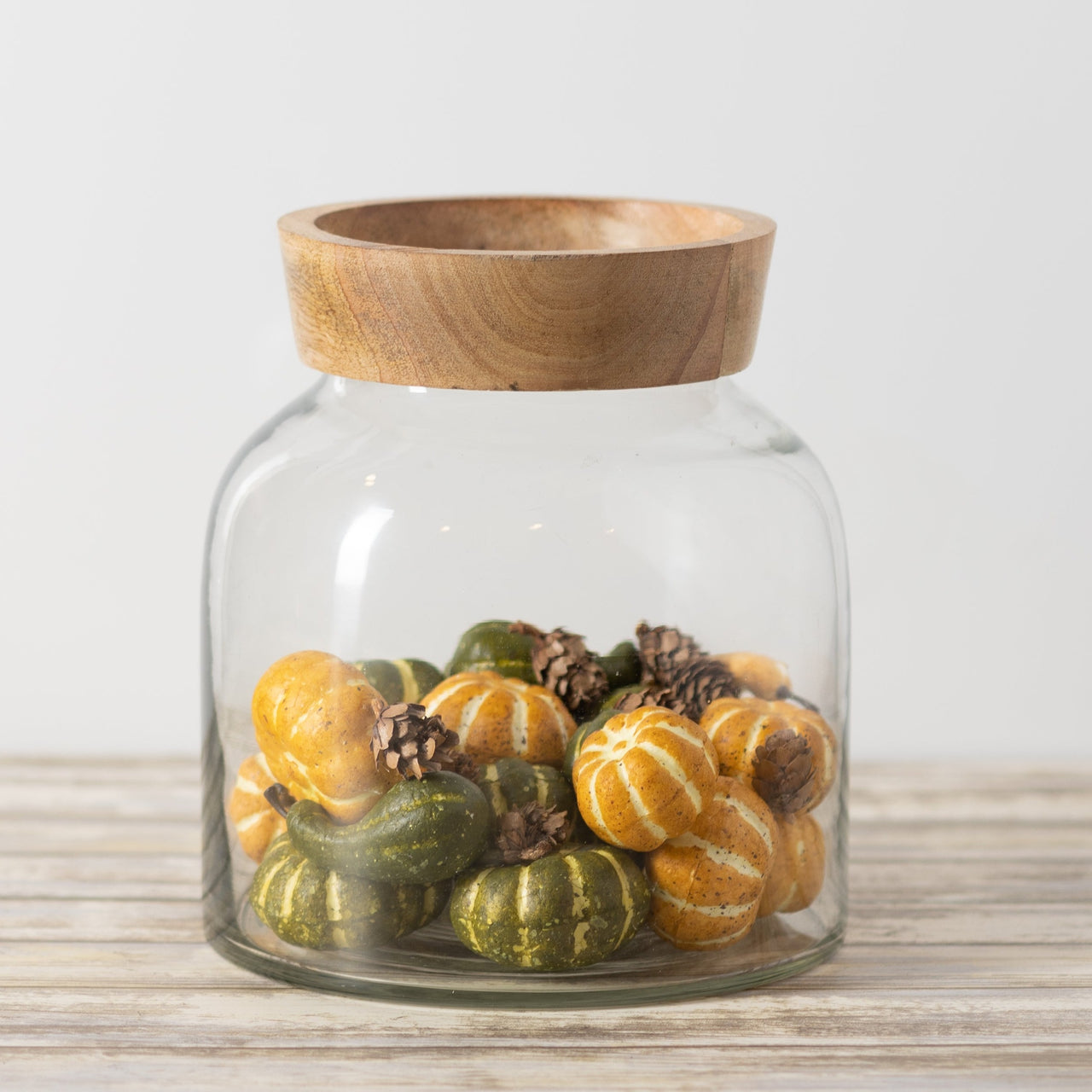 Green and Yellow Pumpkins w/Mini Pinecones  K&K   