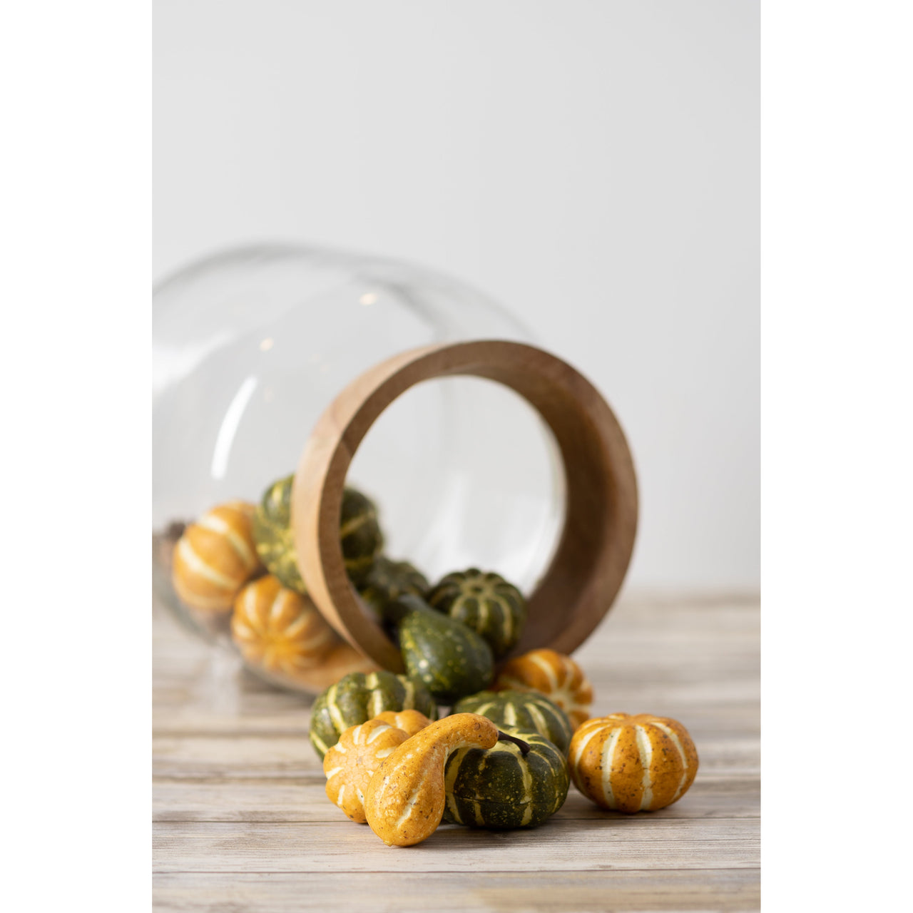 Green and Yellow Pumpkins w/Mini Pinecones  K&K   