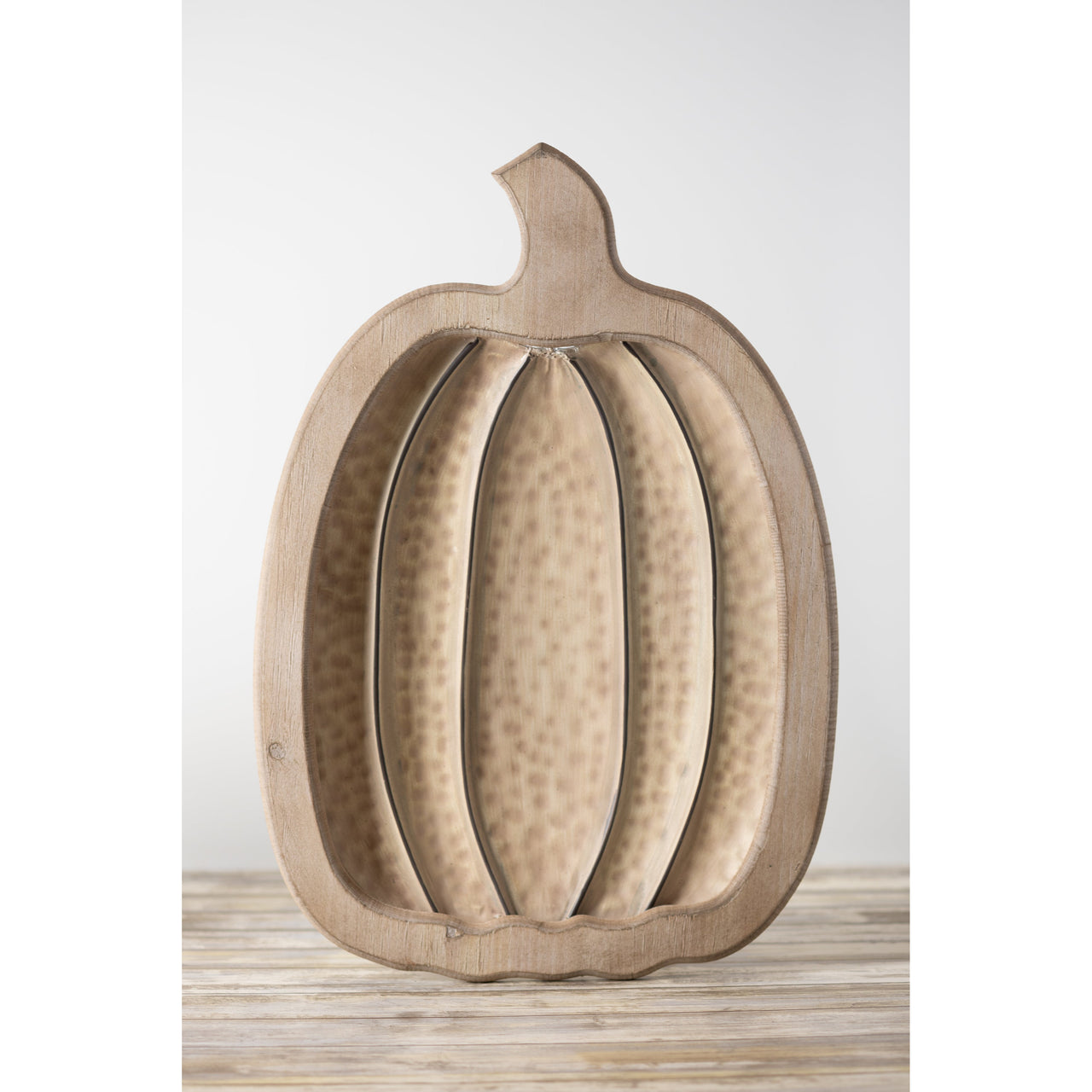 Wood Carved Pumpkin Tray  K&K   