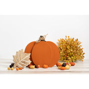 Chunky Orange Wood Pumpkin Cutout Adams Fall/Thanksgiving Adams & Co.   