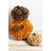7.5 Inch Cream Shaved Wood Pumpkin  K&K   