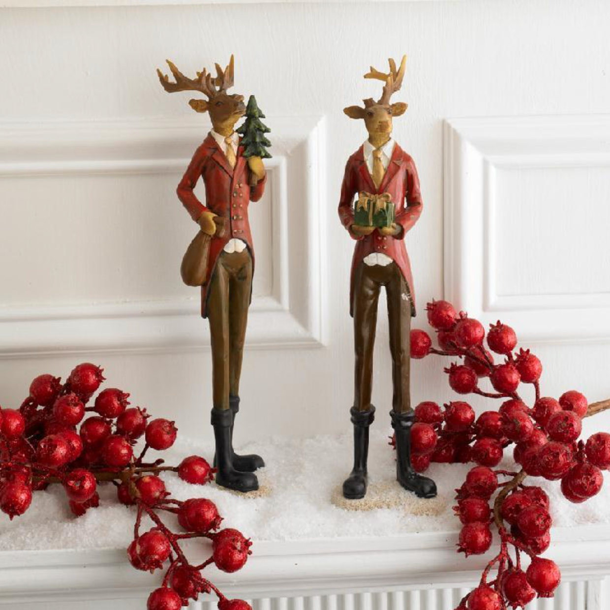 Red Crackle Glitter Rosehip Stem  K&K   