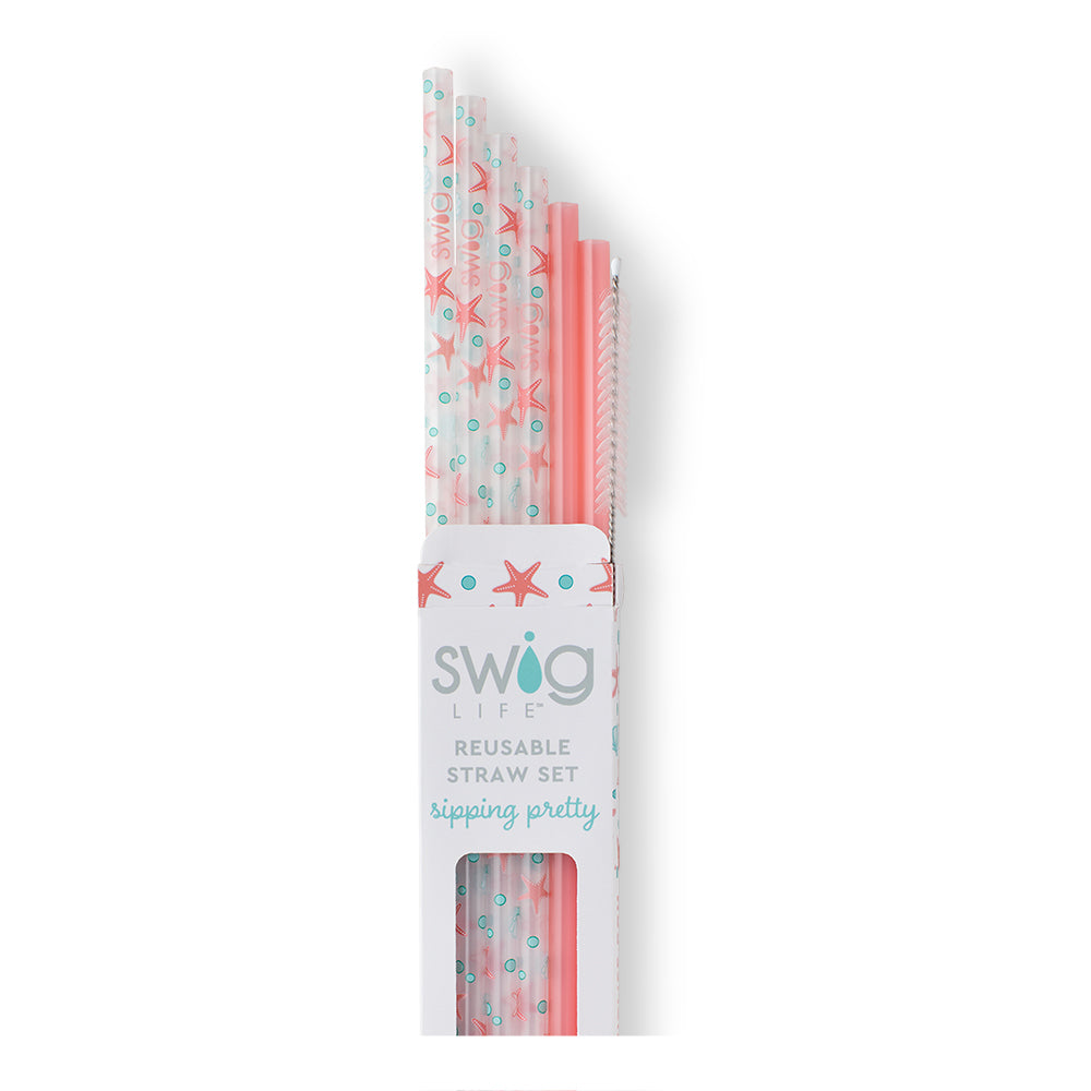Reusable Straw Set  Swig Life Starfish  