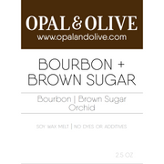 Signature Wax Melt Flameless Candles Opal & Olive Bourbon + Brown Sugar  