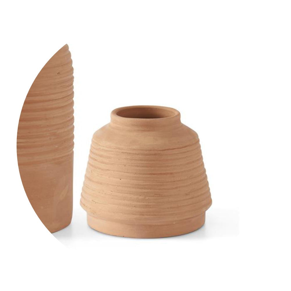 Ribbed Terracotta Vases  K&K Small  