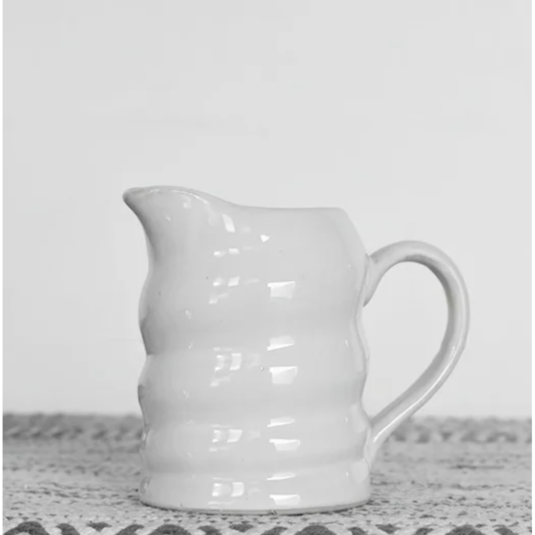 Vicky White Ceramic Pitcher  PD Home   
