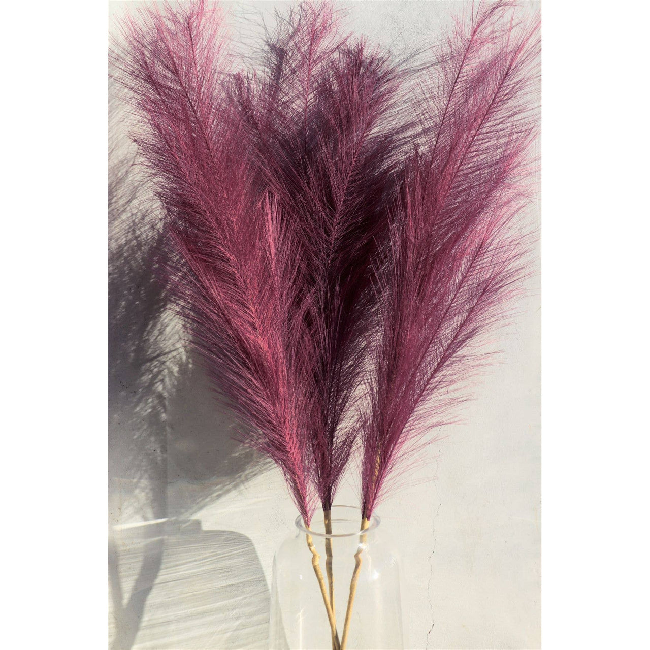 Large Burgundy Faux Pampas Grass - Individual Artificial Flora Wildflower Co.   