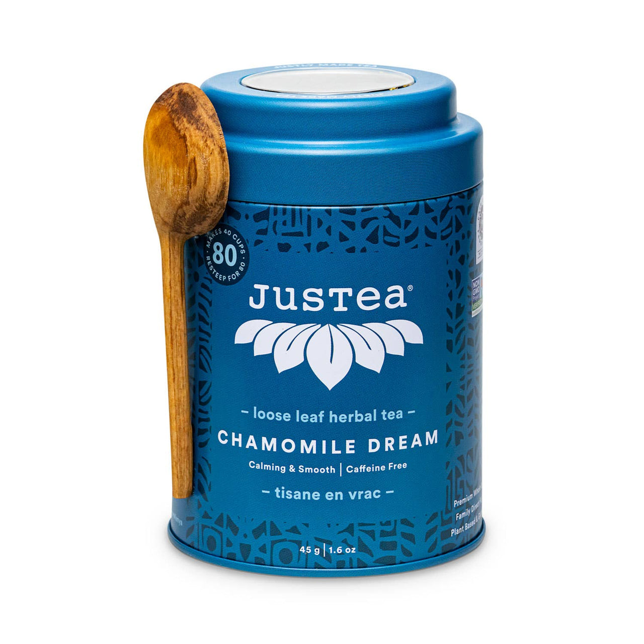 Chamomile Dream Tin & Spoon - Organic, Fair-Trade Herbal Tea  JusTea   