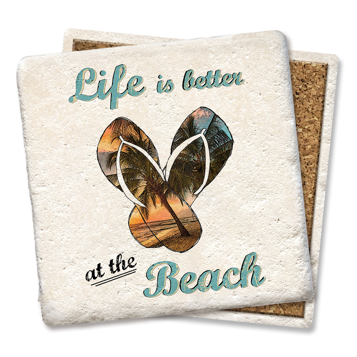 Life Is Better at the Beach Coaster  Tipsy Coasters & Gifts   