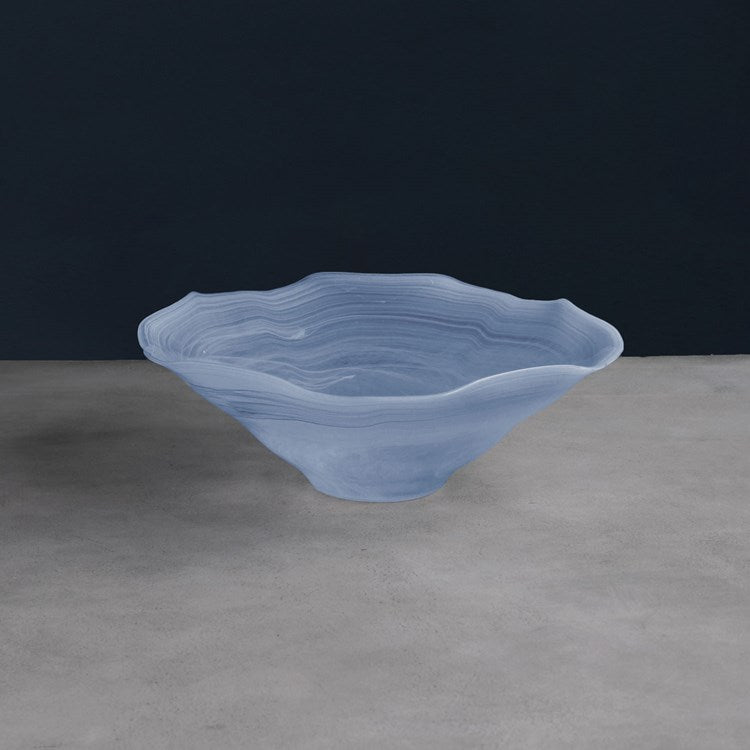 GLASS Alabaster Wave Large Bowl (Clear and Blue) BOWL Beatriz Ball   