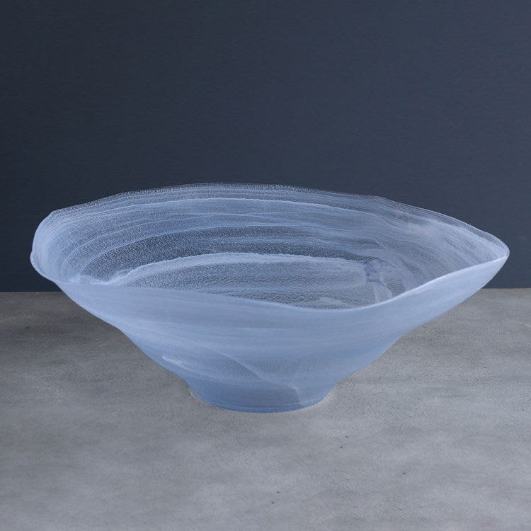 GLASS Alabaster Wave Extra Large Bowl (Clear and Blue) BOWL Beatriz Ball   
