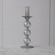 GLASS Cambridge Lucille 3 Ball Candlestick Holder (Light Gray) CANDLESTICK HOLDER Beatriz Ball   