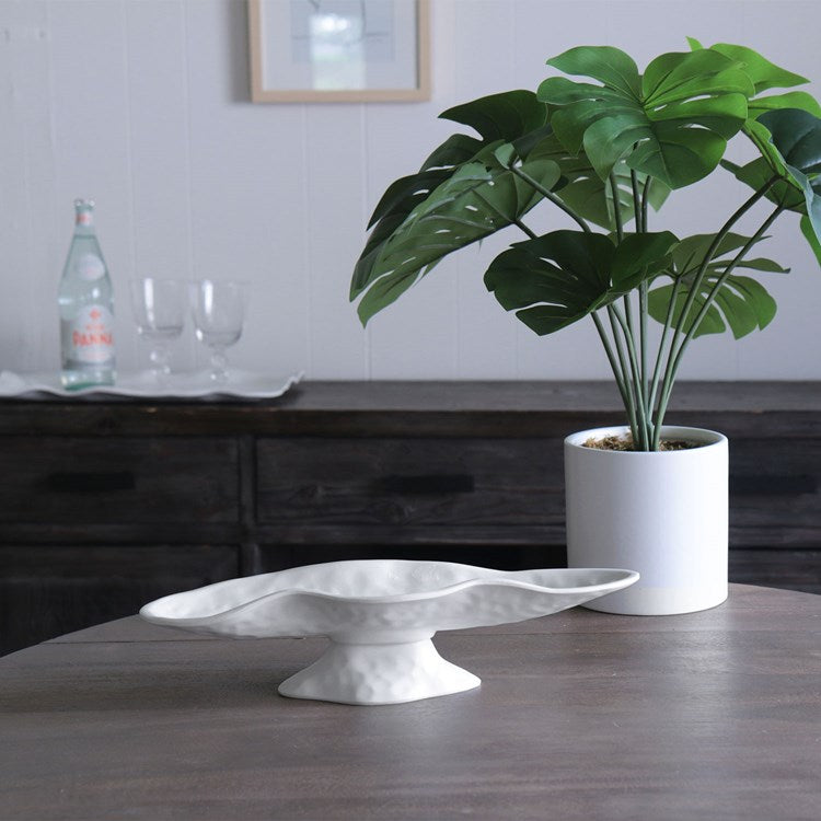 VIDA Nube Small Oval Pedestal Cracker Tray (White) TRAY BEATRIZ BALL   