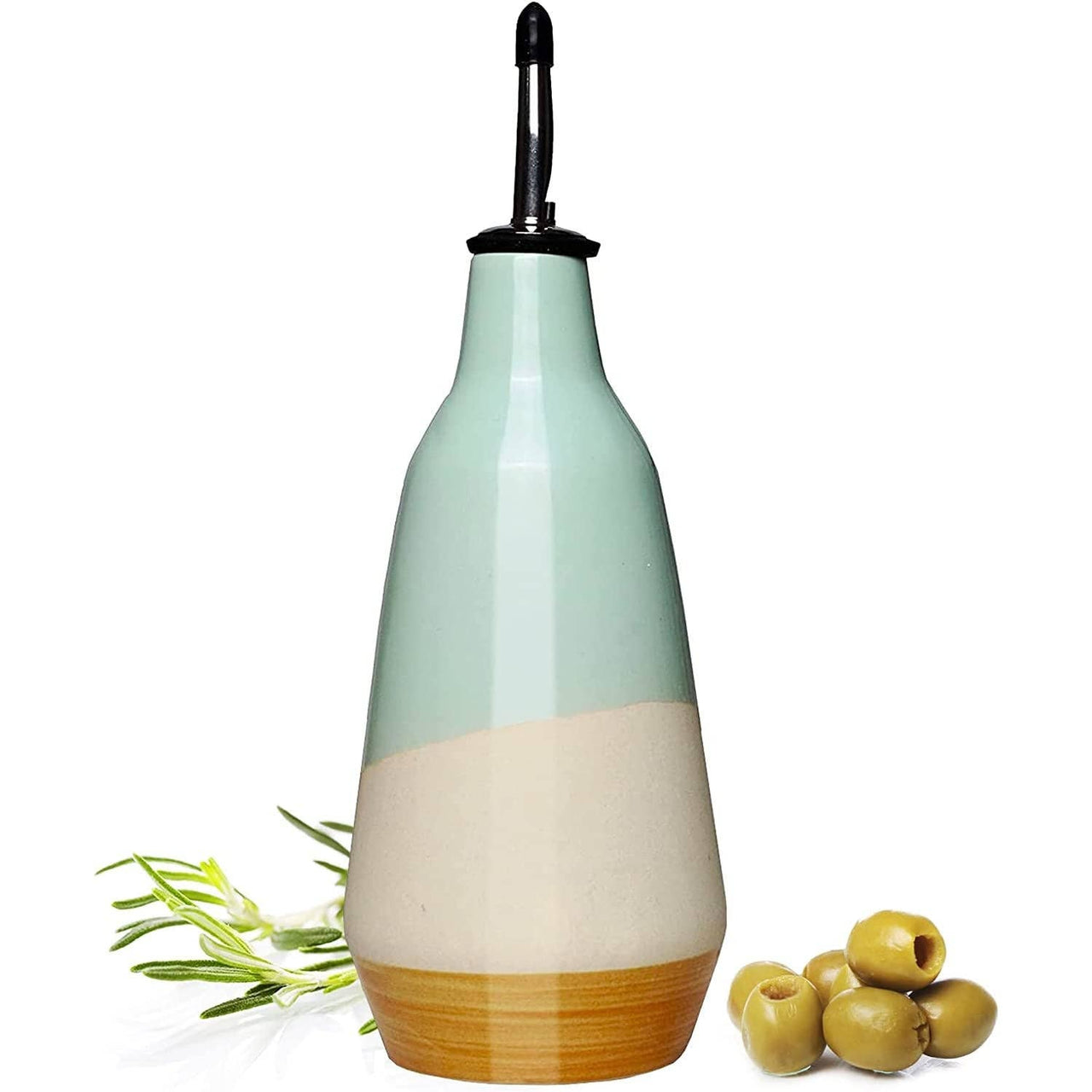 Gute Cruet Ceramic Olive Oil Dispenser Bottle - 400ml Vinega  The Wine Savant / Khen Glassware   