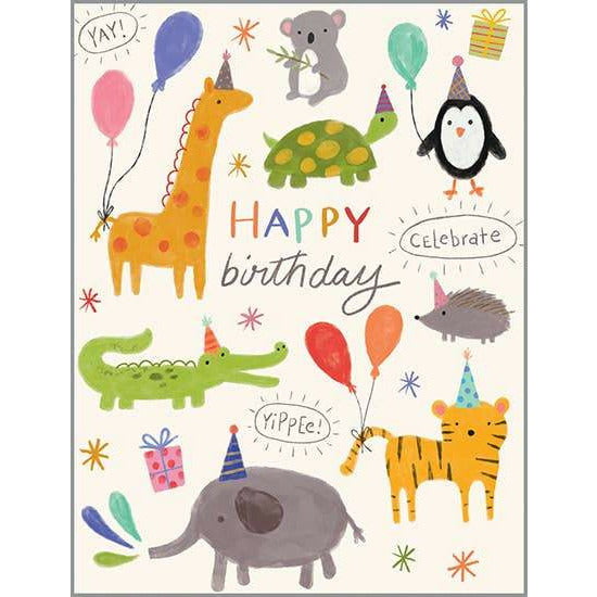 Birthday card -Little Birthday Animals  GINA B DESIGNS   