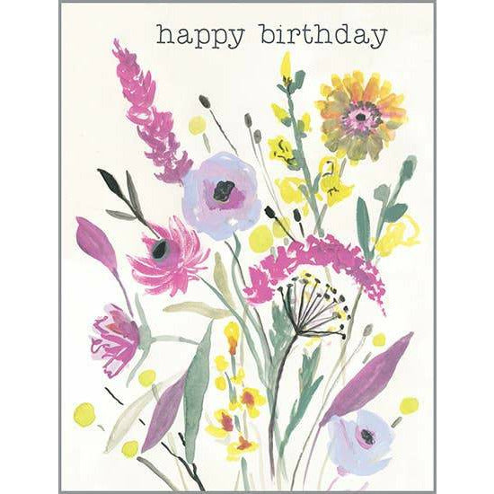 Birthday Card - Flower Stems  GINA B DESIGNS   