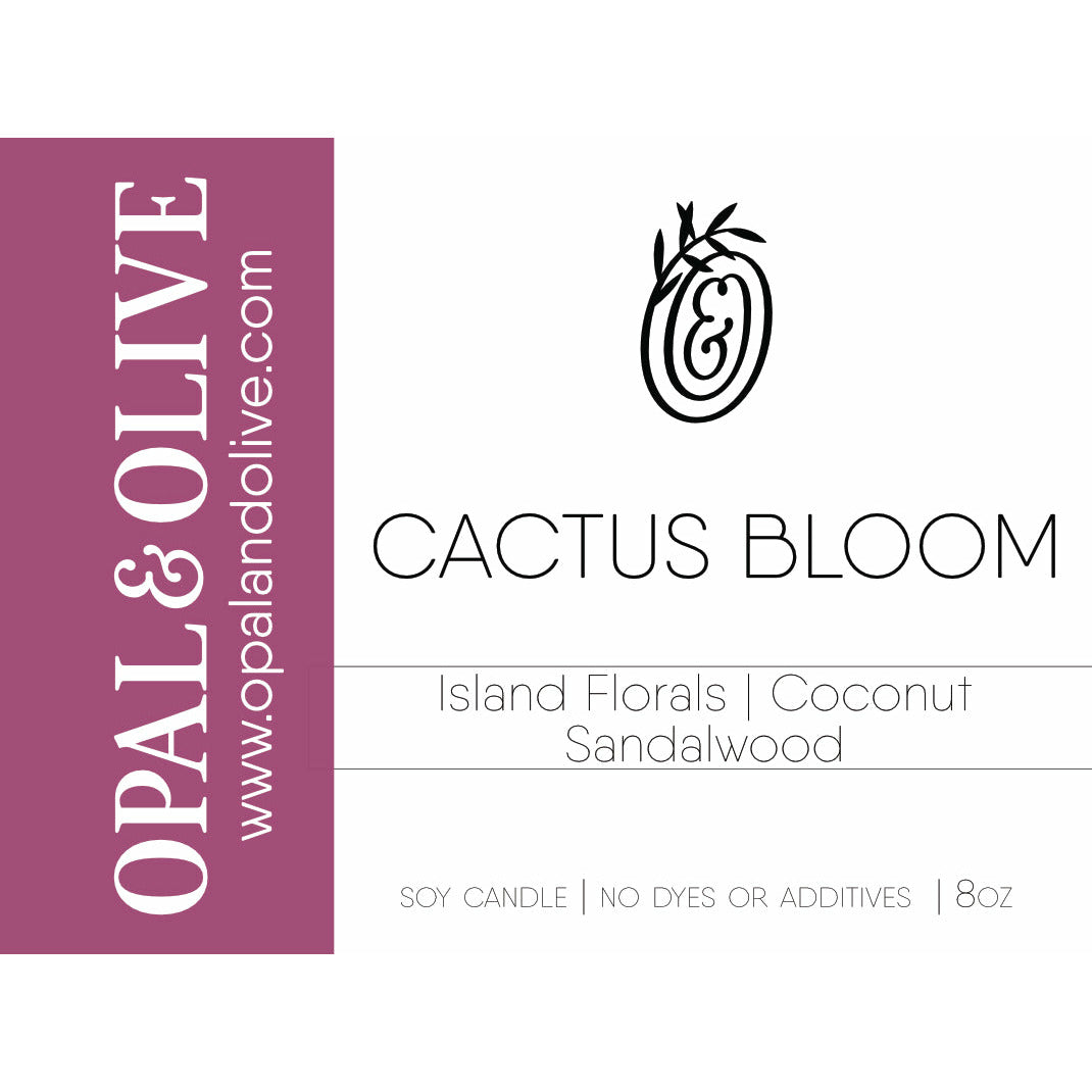 Signature Candle - 8oz Candles Opal & Olive Cactus Bloom  